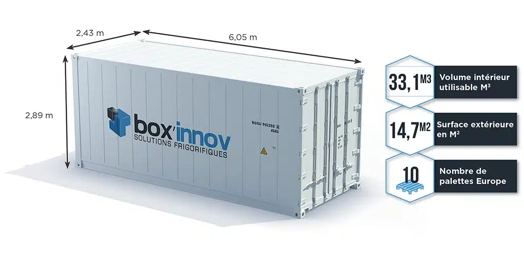 Container isotherme 20 pieds high cube.