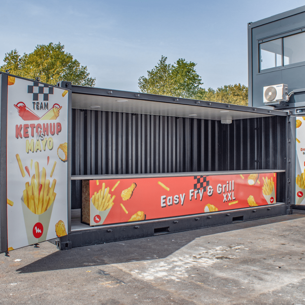 Container burger aménagé street food moulinex